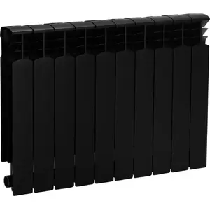 Bathroom radiator kfa² G500F aluminum 10-element, black