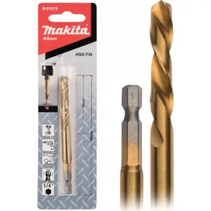 Drill bit Makita HSS-TiN for metal 1/4" HEX shank 8.0 x 102 mm