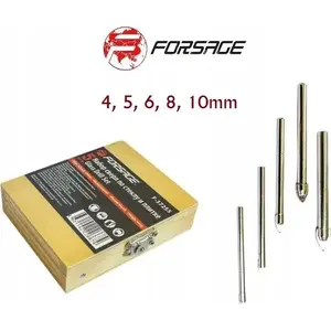 Drill Bit Set Forsage for Glass and Glaze, 5-piece, sizes 4–10 mm