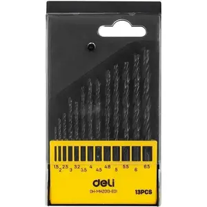 Drill bit set DELI EDH-MHZ013-ED1 HSS — assorted metal and wood bits (kit)