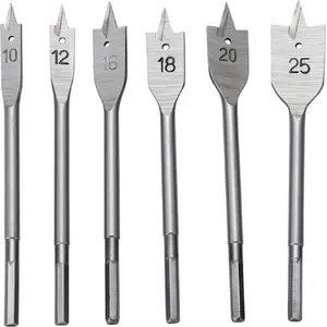 GEKO shovel/auger drill bit set G38110 — 6 pieces, diameters 10–25 mm