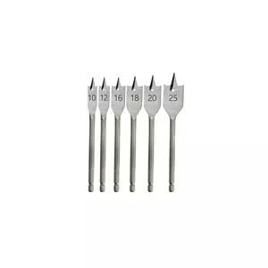 Drill bits set Dedra WDAS06 — steel wood bits, 6 pcs, length 152 mm