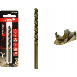 Urbis metālam Tvardy HSS M35 6 mm — kobalta ātrgriezējspieķis