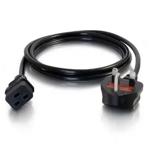 Barošanas kabelis MEGA 2 m BS1363 uz IEC 60320 C19, 250 V 16 A, melns