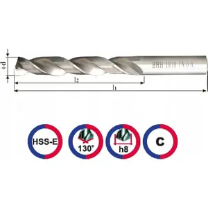 Drill bit Abraboro 10.5 mm INOX RN HSS‑E Co5 (model BA-00310501)