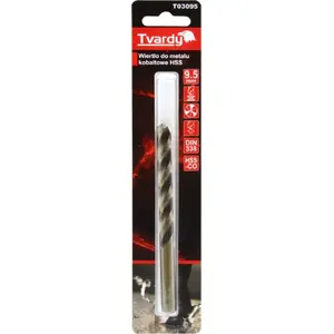 Drill bit Tvardy HSS M35 cobalt for metal, 9.5 mm