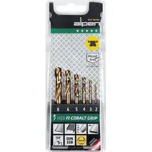 Drill Bit Set ALPEN Alpen Cassette PZ HSS Cobalt 1897 3-edge TM 6 mm, 6 pcs