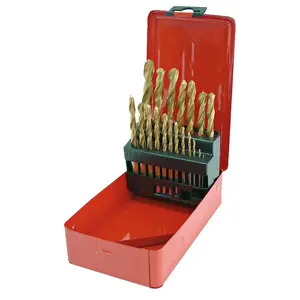 Drill Bit Set MEGA 26719 — titanium-coated twist bits for metal, assorted diameters 1.5–10 mm