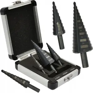 Drill Bit Set Tvardy HSS M2 conical 3 pcs (4–12, 4–20, 4–32 mm)