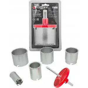 Core Drill Bit Set Forsage F-03301 — 7 pcs for Ceramics and Porcelain (33, 53, 67, 73, 83 mm)