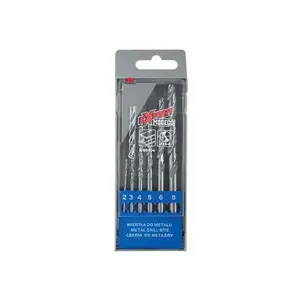 Drill bit set MODECO MN-60-904 HSS for metal, cylindrical shank, sizes 2, 3, 4, 5, 6, 8 mm