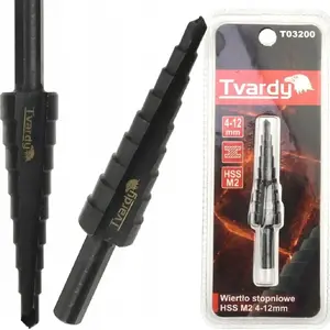 Step drill bit Tvardy HSS M2 TiAlN 4–12 mm, model T03200