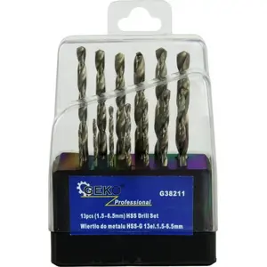 Drill bit set GEKO G38211, metal drills Ø1.5–6.5 mm, 13 pcs