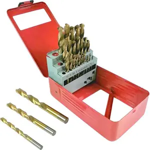 Drill Bit Set Silver 29 pcs titanium-coated HSS 1.5–27 mm model 10424