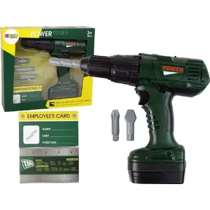 Drill set LEANToys 516142 for battery-powered toy drill, green, accessory bits for hobby use