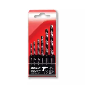 Drill bits set Dedra WMS06 — 6 pcs, steel, 135° point angle, for metal