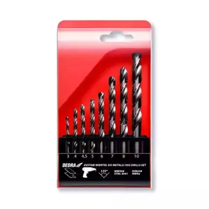Drill bits set Dedra WMS08 — 8 pcs, steel, 135° point angle, for metal