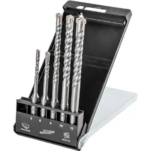 Drill Bit Set Topex SDS+ for Concrete 5 pcs — sizes 5, 6, 8, 10, 12 mm (57H572)