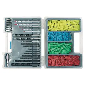 Drill Bit and Anchor Set MEGA 300 pcs (model 47001) – assorted drill bits and wall plugs