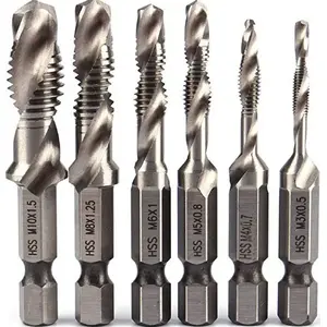 Drill Bit Set Silver 6-piece threaded taps and drill combo, brand Silver, MPN 11533