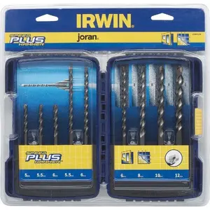 Drill bit set Irwin SPEEDHAMMER PLUS IW2039501 — 9 pieces: 5×110, 5.5×110, 5.5×160, 6×110, 6×160 (2), 8×160, 10×160, 12×160