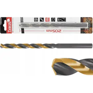Drill bit Tvardy HSS for metal, black-gold coating, 15.00 mm