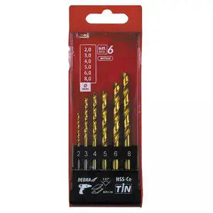 Drill bits Dedra WITS06, steel, 6 pieces, 135° point angle, for metal
