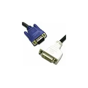 Cable DVI-A to VGA (HD15) 2 m — MEGA 81211, DVI-A female to HD15 male, black