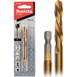Drill Bit Makita HSS-TiN 1/4" Hex shank 12.0 x 102 mm for metal