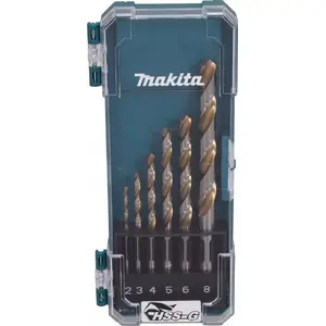Drill bits set Makita D-77241 HSS-G for metal, 6 pcs — 2, 3, 4, 5, 6, 8 mm