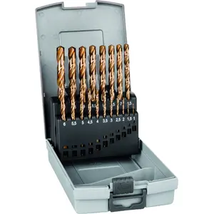 Сверла ALPEN Cassette HSS Cobalt Jobber KP 19, размеры 1–10 мм с шагом 0,5 мм