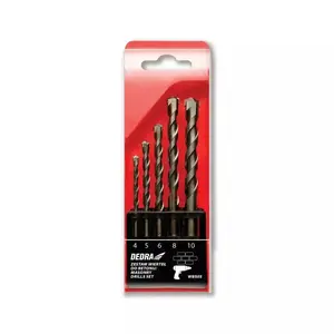 Drill bit set Dedra WBS05, 5 pcs, steel, 135° point for concrete, brick, stone, aerated concrete