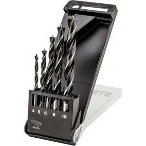Drill Bit Set Topex 57H269 for Wood, Spiral Cylindrical Bits 4, 5, 6, 8, 10 mm