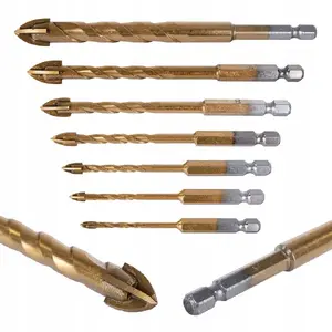 Drill bit set for glass and ceramic GEKO 7 pcs HEX