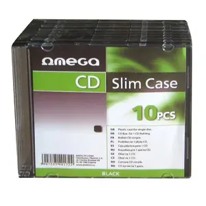 Optisko disku Slimline korpuss OMEGA SLOB10 — 1 disks, melns, biezums 5,2 mm, iepakojumā 10