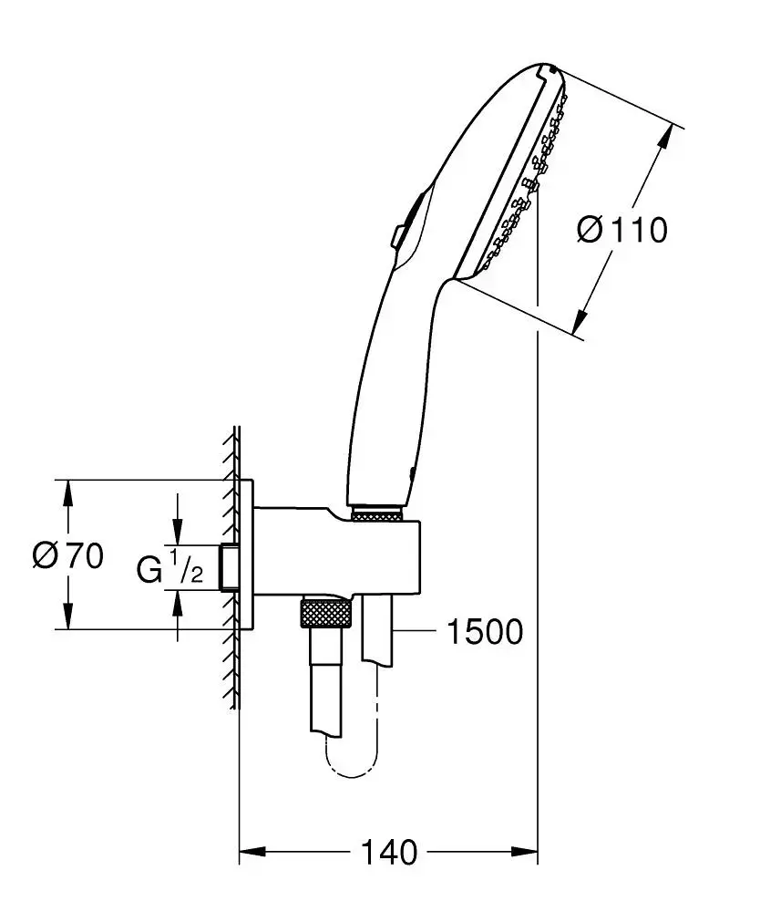 GROHE Tempesta 110 душевая система черная Photo 2