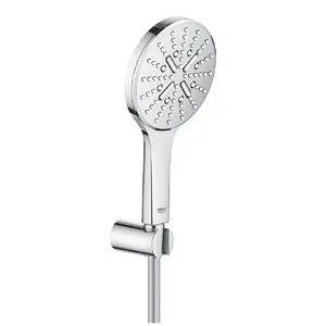 Ручная душевая лейка GROHE Rainshower SmartActive 130 с настенным держателем, 3 режима струи, хром