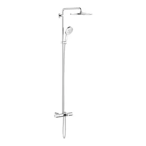 Shower system GROHE Rainshower SmartActive 130, wall-mounted, chrome, column 157.3 cm, hose 1.75 m