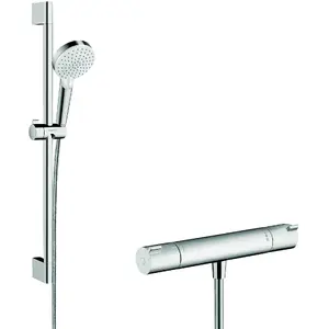 Душевой набор hansgrohe Ecostat 1001CL с Crometta Vario jet 65 см, комплект термостатов (без розетки/винтов)