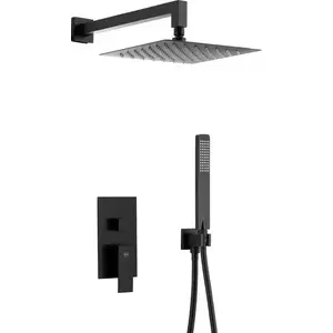 Built-in shower set kfa² LOGON with 3-function faucet, black — concealed installation