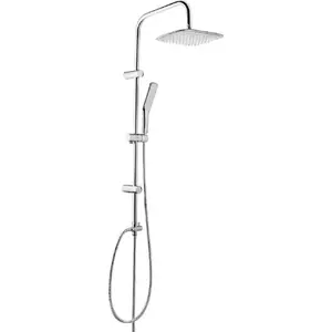 Shower set INVENA Dokos with overhead rain shower and handheld, chrome (AU-19-001-C)