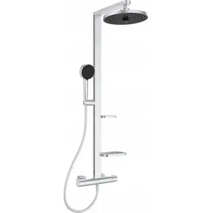 Shower set Ideal Standard Alu+ with thermostatic shower system and Ø260 mm silver head