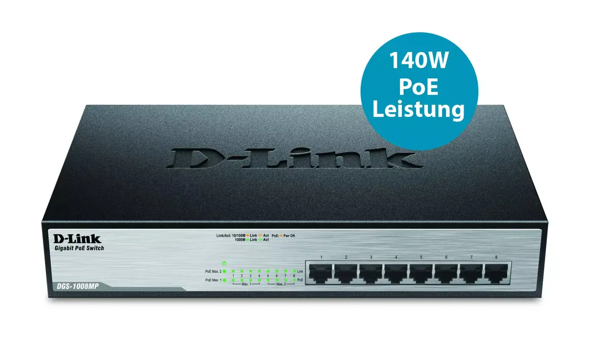 Neadministrējams slēdzis D-Link DGS-1008MP Photo 4