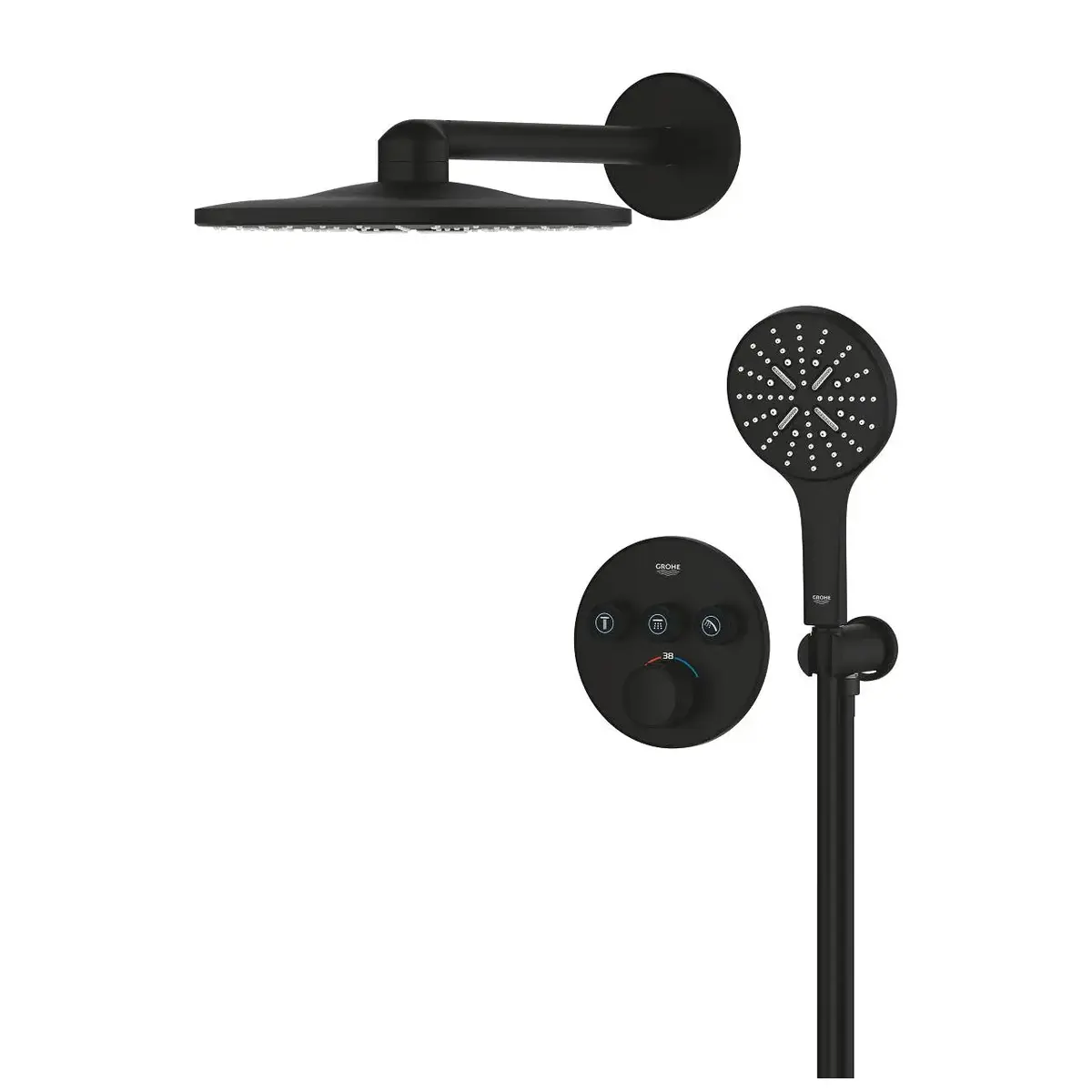 GROHE Grohtherm SmartControl melna dušas sistēma 34863KF0 Photo 3