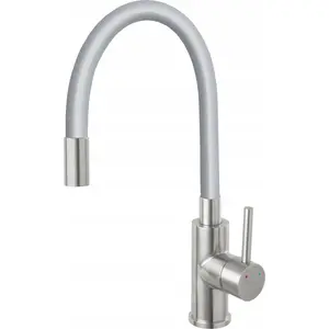 Kitchen sink faucet FERRO K5BZA4SSS, stainless steel, flexible grey spout