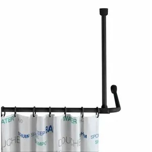 Shower curtain ceiling support Wenko 570 mm, Stainless steel, Black