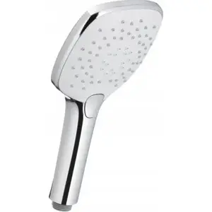 Shower Handset kfa² ANGELIT 3-function with Button, Square, White-Chrome