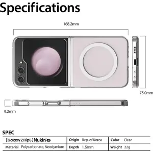 Clear protective phone case Sourcing Araree Nukin M for Samsung Galaxy Z Flip5 — transparent, model AR20-01775A
