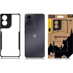 Tactical Quantum Stealth Cover for Motorola G04 — Clear/Black standard protective phone case