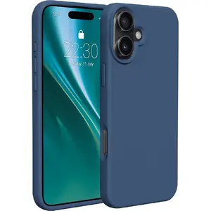 Силиконовый чехол Etteri для iPhone 16 Plus 6,7" тёмно‑синий